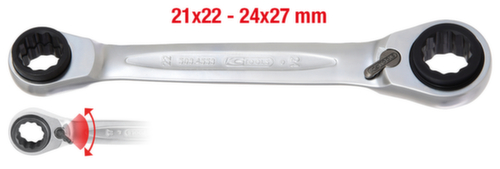 KS Tools Clé à cliquet double réversible GEARplus 4 en 1