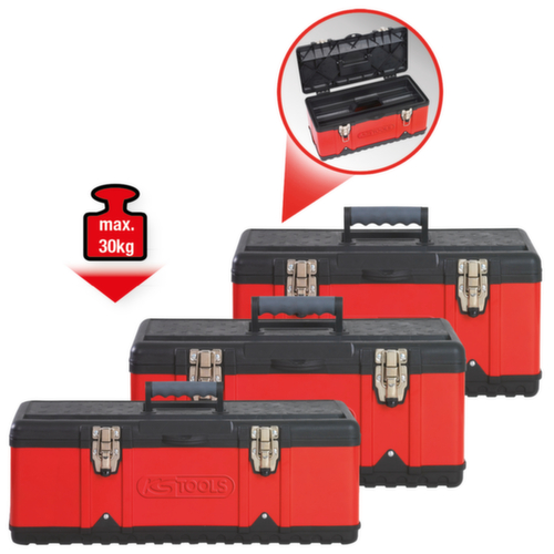 KS Tools Ensemble de boîtes à outils en tôle d'acier plastique