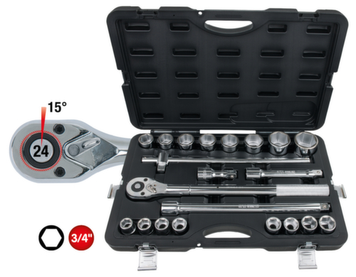 KS Tools Jeu de douilles 3/4"