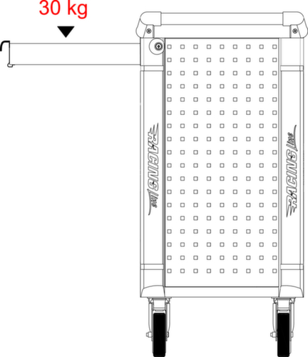 KS Tools RACINGline BLACK/ROT Chariot d'atelier avec 7 tiroirs et 598 outils haut de gamme