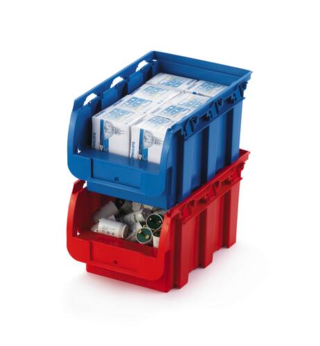 Bac à bec Basis, rouge, profondeur 350 mm, polypropylène