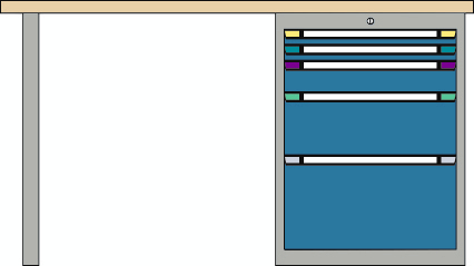 Thurmetall Établi, 5 tiroirs