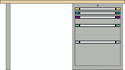 Thurmetall Établi, 5 tiroirs