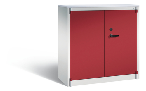 C+P Armoire haute sécurité de bureau avec plateau supérieur en bois