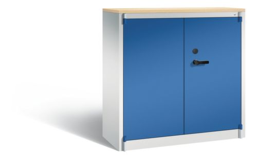 C+P Armoire haute sécurité de bureau avec plateau supérieur en bois