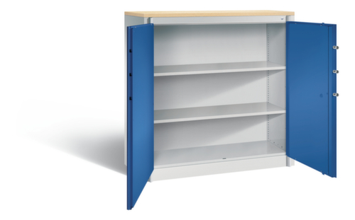 C+P Armoire haute sécurité de bureau avec plateau supérieur en bois