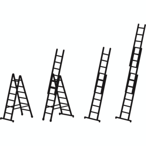 ZARGES Échelle télescopique polyvalente Skymaster DX, 3 x 12 échelons triangulaires