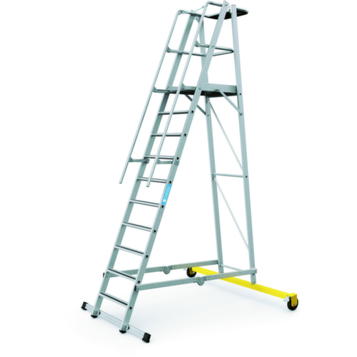 ZARGES Escabeau grande hauteur ZAP Safemaster Plus S roulant et pliable avec traverse