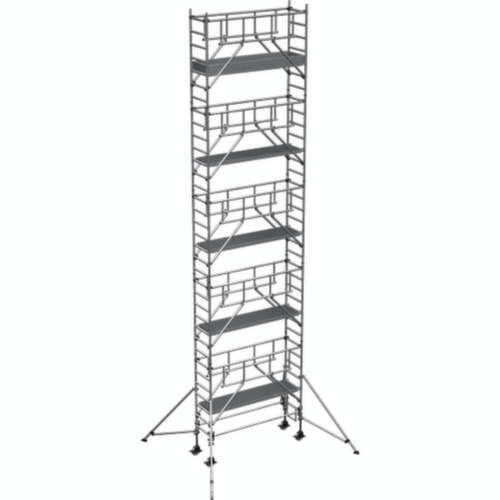 ZARGES Échafaudage roulant Z600 S-PLUS avec potences en métal léger
