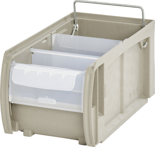 BITO bac à bec 31414SFC avec vitre coulissante, gris, profondeur 300 mm, Sunflower Compound (SFC) (composite à base de tournesol)