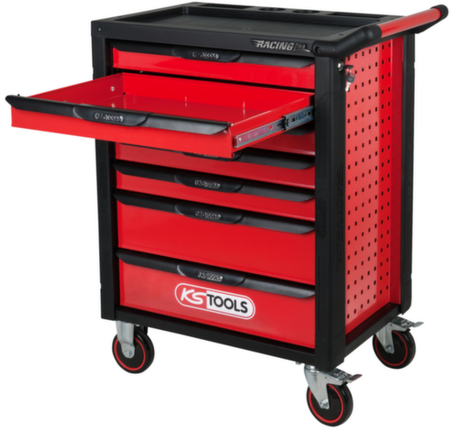 KS Tools RACINGline BLACK/ROT Chariot d'atelier avec 7 tiroirs