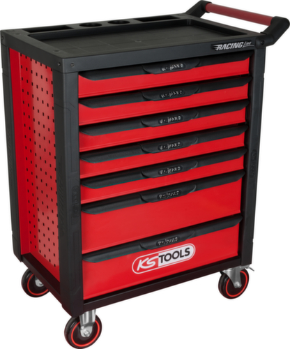 KS Tools RACINGline BLACK/ROT Chariot d'atelier avec 7 tiroirs