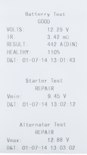 KS Tools Testeur numérique de batterie et de système de charge 12V avec imprimante intégrée