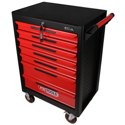KS Tools ECOline BLACK/ROT Chariot d'atelier avec 7 tiroirs