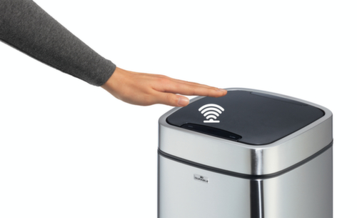 Durable Poubelle à capteur NO TOUCH en acier inoxydable, 21 l, argent métallique