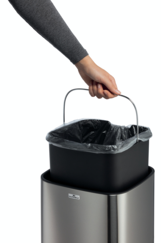 Durable Poubelle à capteur NO TOUCH en acier inoxydable, 21 l, argent métallique