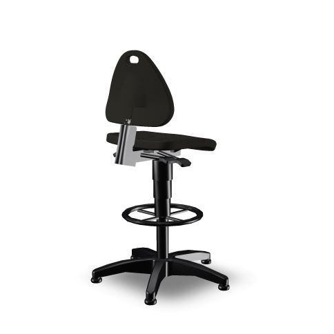 bimos Siège d'atelier pivotant Isitec 3, assise mousse PU noir, avec patins