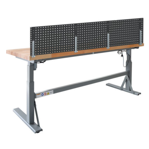 Établi à hauteur réglable électriquement HEAVY, RAL7037 gris poussière