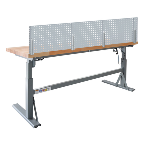 Établi à hauteur réglable électriquement HEAVY, RAL7037 gris poussière