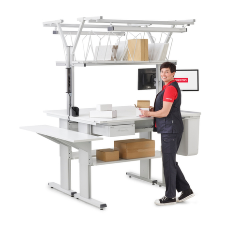 Treston Châssis supérieur pour outils et lampes pour table de travail, largeur 1500 mm