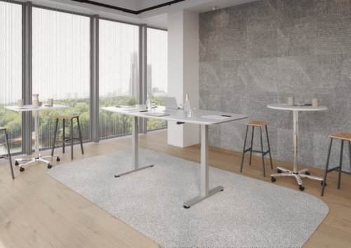 Table de conférence hauteur réglable électriquement, largeur x profondeur 2200 x 1030 mm, panneau blanc