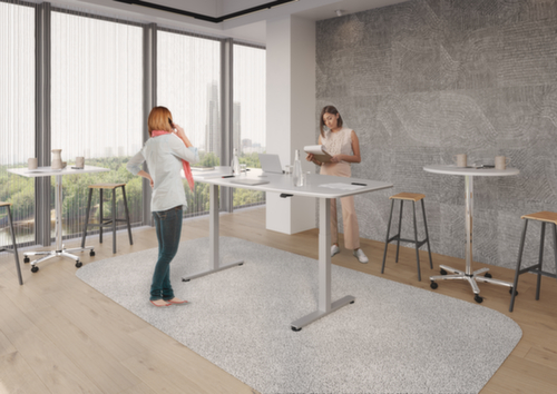 Table de conférence hauteur réglable électriquement, largeur x profondeur 2200 x 1030 mm, panneau blanc