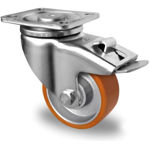 Cascoo Roulette pivotante avec frein total, force 180 kg, polyuréthane bandage