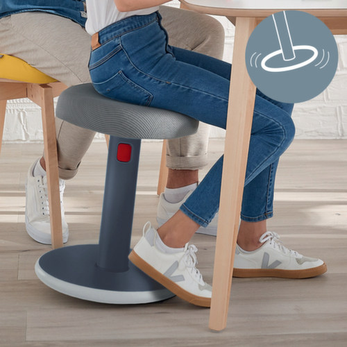 Leitz tabouret assis-debout Ergo Cosy Aktiv, assise gris, partie inférieure du pied antidérapante