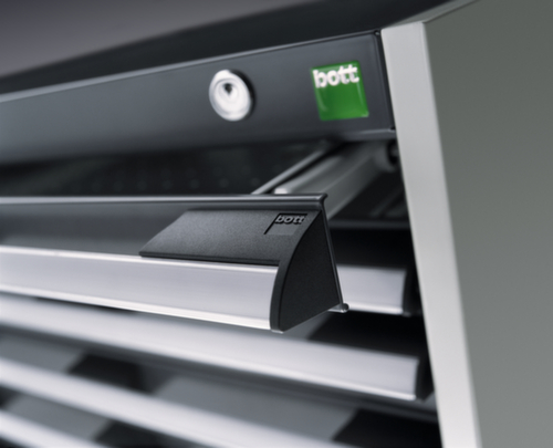 bott Armoire à tiroirs cubio surface de base 650x525 mm, 5 tiroir(s), RAL7035 gris clair/RAL3004 rouge pourpre