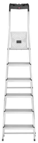 Hailo escabeau industriel utilisation un côté StandardLine L60 avec bac, 6 marche(s) en tôle striée