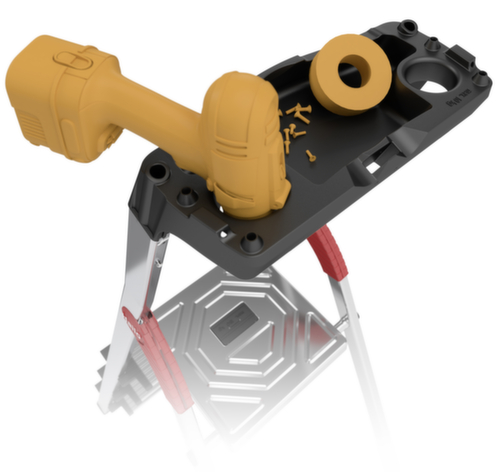 Hailo escabeau industriel utilisation un côté StandardLine L60 avec bac, 7 marche(s) en tôle striée