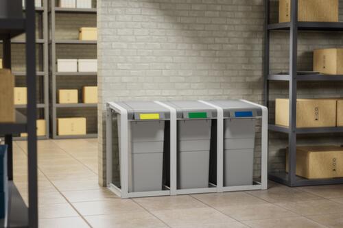 Hailo Collecteur de déchets ProfiLine ÖKO XL, 38 l, couvercle gris poussière