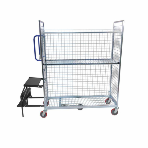 Chariot d'entrepôt, force 150 kg, 2 plateaux