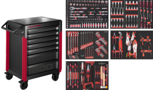 KRAFTWERK® Chariot d’atelier robuste PRO LINE PT800 avec jeu d’outils de 143 pièces, 7 tiroir(s)