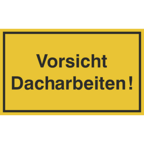 panneau indicateur SafetyMarking® pour les chantiers, « Attention travaux de toiture ! »