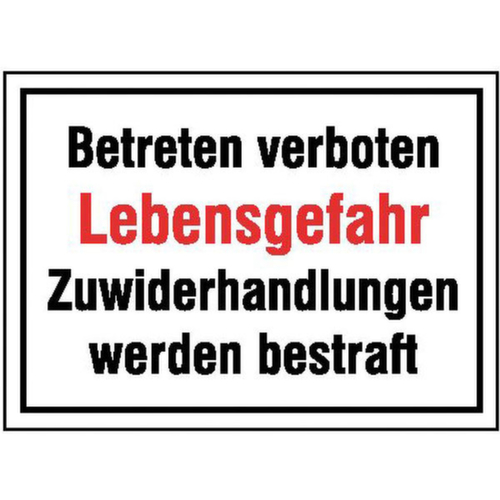 panneau indicateur SafetyMarking®, « Accès interdit Danger de mort Toute infraction »