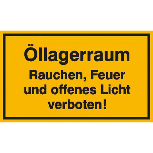 panneau indicateur SafetyMarking®, « Stockage Défense de fumer Flammes nues, feu et lumière non protégée interdits »