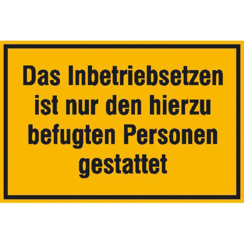 panneau indicateur SafetyMarking® pour les chantiers, « La mise en route est réservée aux personnes autorisées »