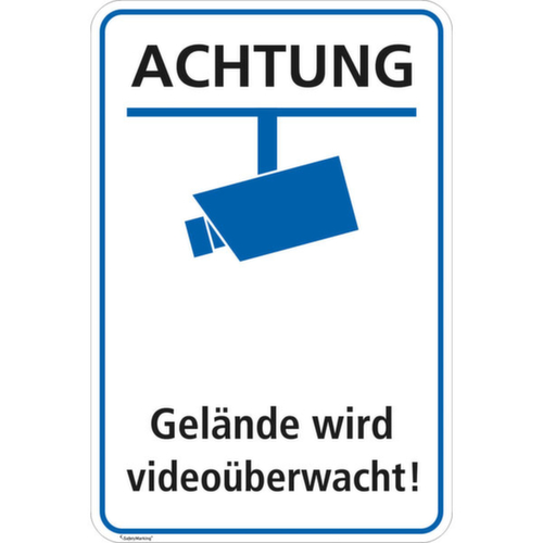 panneau indicateur SafetyMarking®, « Attention Ce site est placé sous vidéo surveillance »