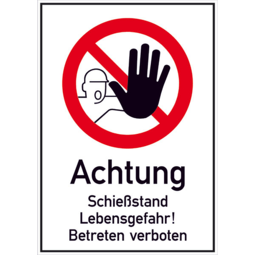 panneau indicateur SafetyMarking®, « Attention Stand de tir »