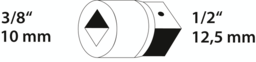 GEDORE 3019 Pièce d'agrandissement 3/8" à 1/2