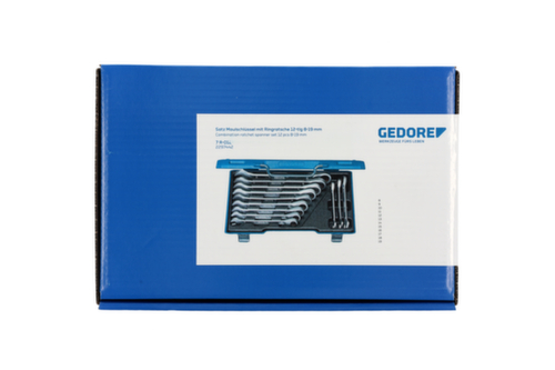 GEDORE 7 R-012 Jeu de clés à fourche à cliquet 12 pièces 8-19 mm