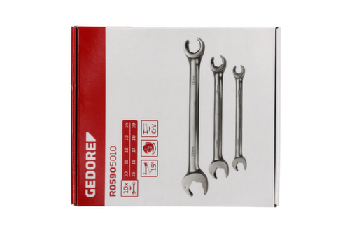 GEDORE R05905010 Clés mixtes à cliquet ouvertes 10-19 mm 10 pièces