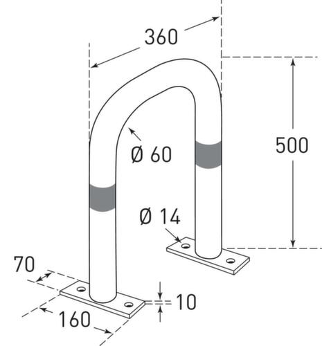 Moravia Arceau de protection CITY klein, hauteur 500 mm, à cheviller