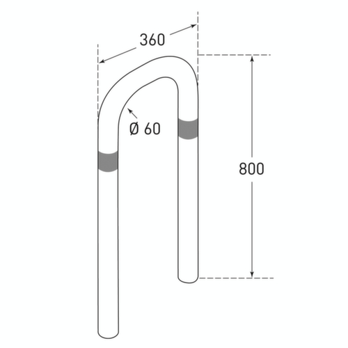 Moravia Arceau de protection CITY klein, hauteur 800 mm, à sceller