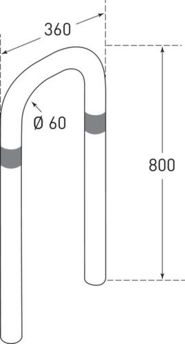 Moravia Arceau de protection CITY klein, hauteur 800 mm, à sceller