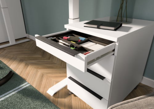 Caisson mobile GW-MAILAND 4377, 3 tiroir(s), blanc/blanc