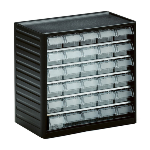 Treston bloc à tiroirs transparents, 30 tiroir(s), gris anthracite/transparent