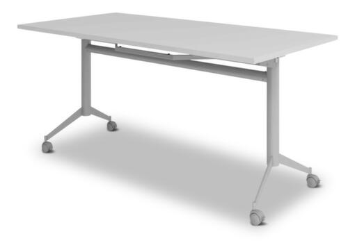 Table pliante roulante, hauteur x largeur x profondeur 750 x 1600 x 800 mm, panneau gris