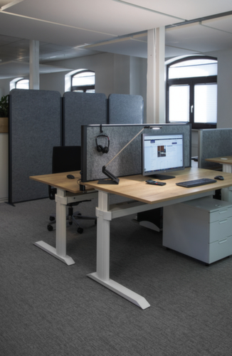 MAUL Cloison de table MAULconnecto Uplight, hauteur x largeur 515 x 1600 mm, paroi gris foncé